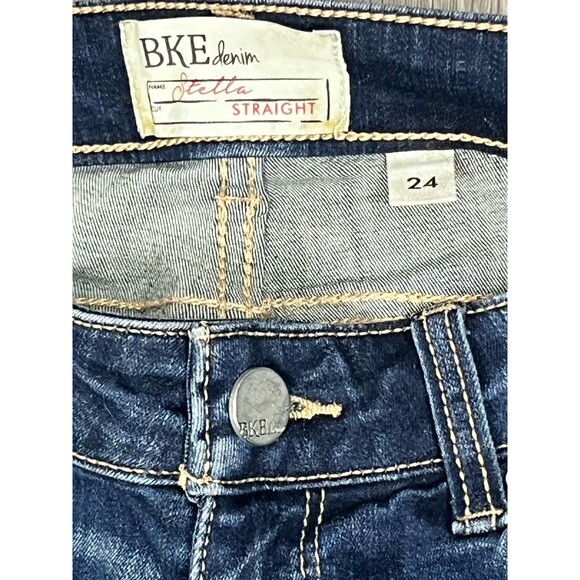 BKE Buckle Jeans Y2K Distress Ripped Straight Low Rise 24 Western Boho‎ Festival - Picture 6 of 6